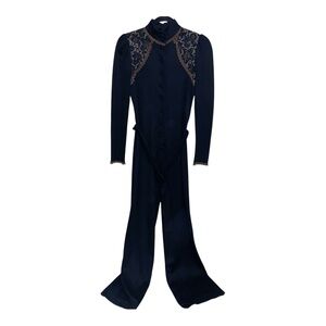 Vintage Young Edwardian Jumpsuit Womens Small Arpeja  70s Victorian Disco Retro